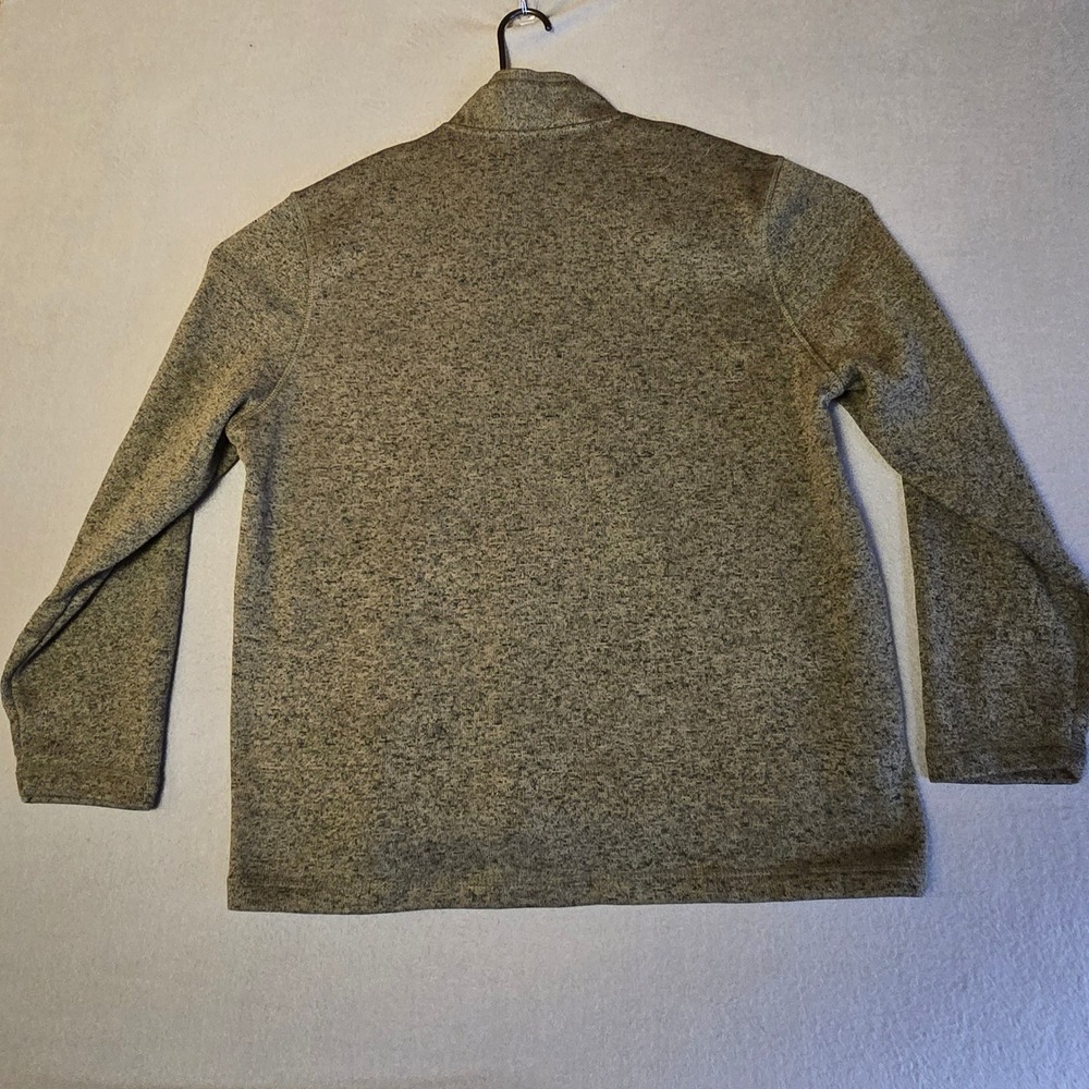 Eddie Bauer Mens XXL Quarter Zip Pullover Fleece Sweater Olive Green Marl 0162 - Picture 2 of 16